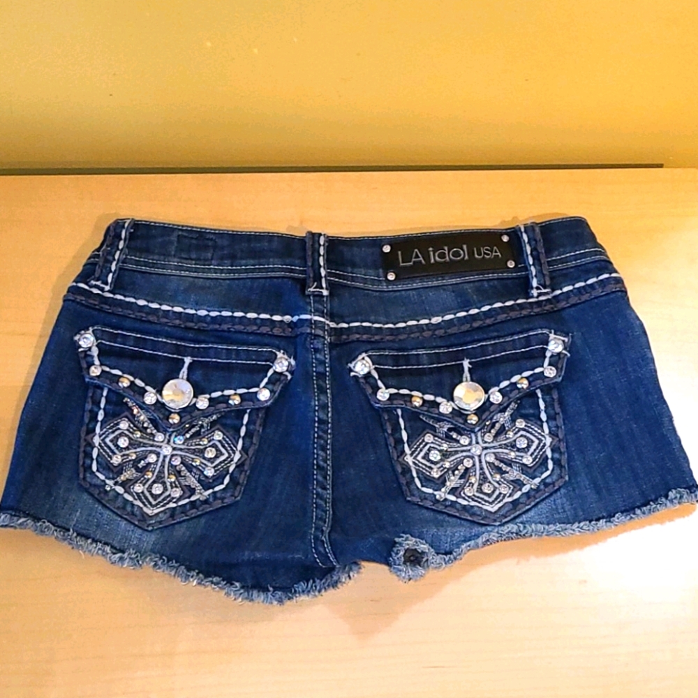 3 for $20 - L.A. Idol Jean Shorts Rhinestone Details!